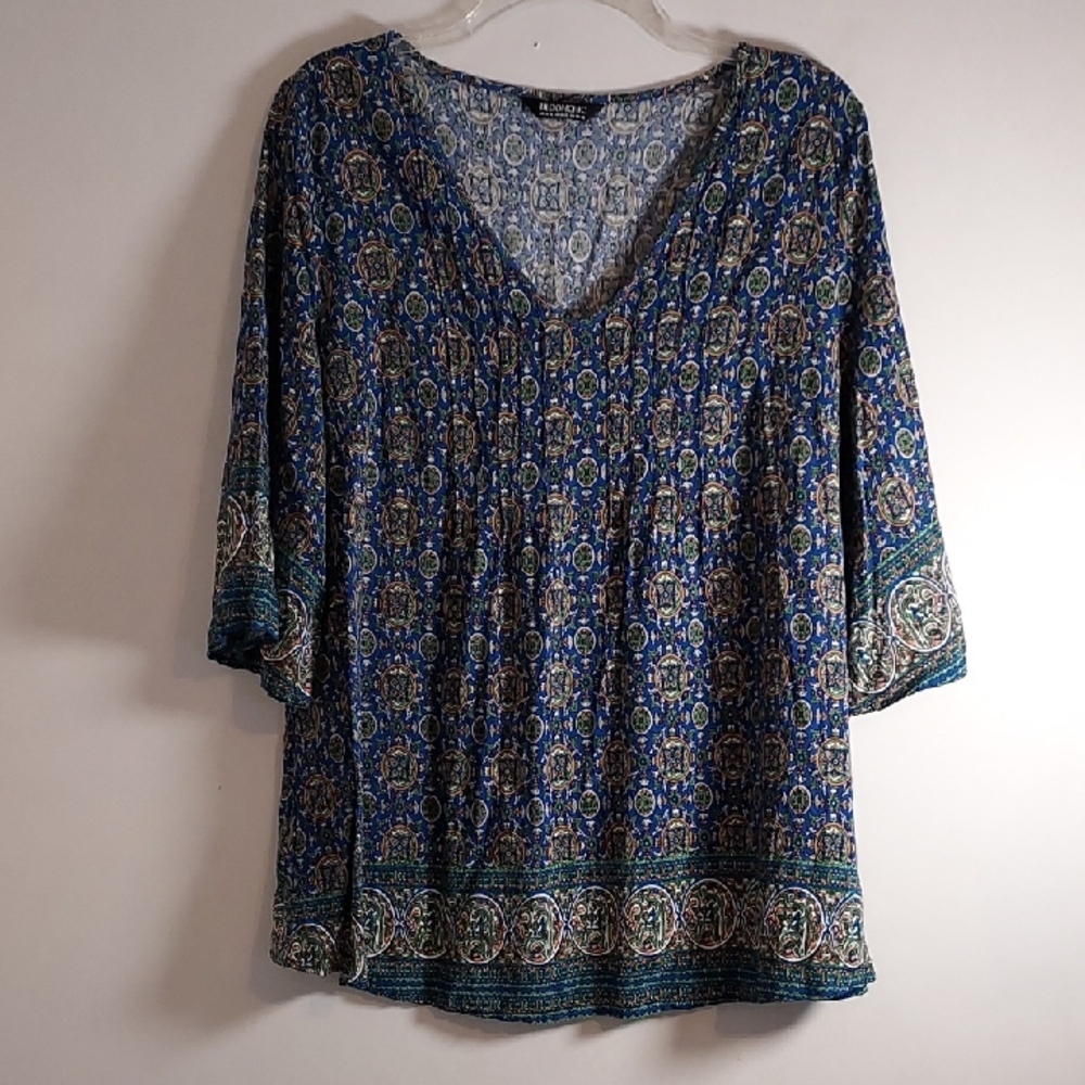 BloomChic Blue and Green Patterned Tunic